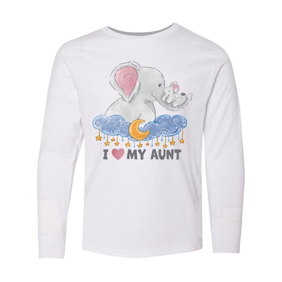 Inktastic I Love My Aunt Elephant Family Long Sleeve Youth T-Shirt