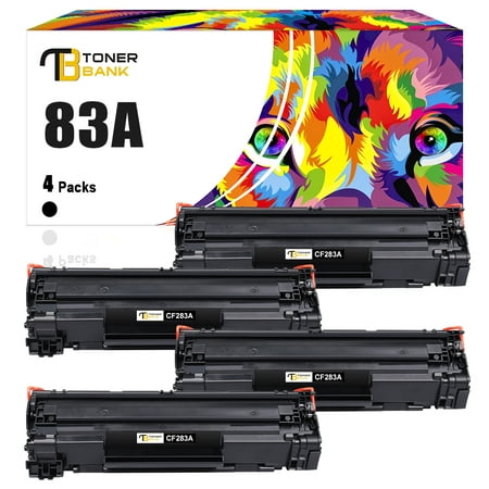 Toner Bank Compatible Toner Replacement for HP 83A CF283A MFP M127fw M127fn M125nw M201dw M201n M225dn M225dw M125a Printer ink (Black, 4 Pack)