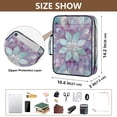 thumbnail image 3 of Haosy Accordion File Organizer Zipper Binder 500 Sheet 6-Tab Expanding File Folder Multi-Pocket 1.2 Inch 3 Ring Violet Floral Stained Glass, 3 of 7