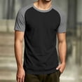 thumbnail image 2 of XIYON Men's T-Shirts Fashion Casual Color Block Short Sleeve Raglan Top T Shirts Comfortable Soft Fashion, 2 of 5