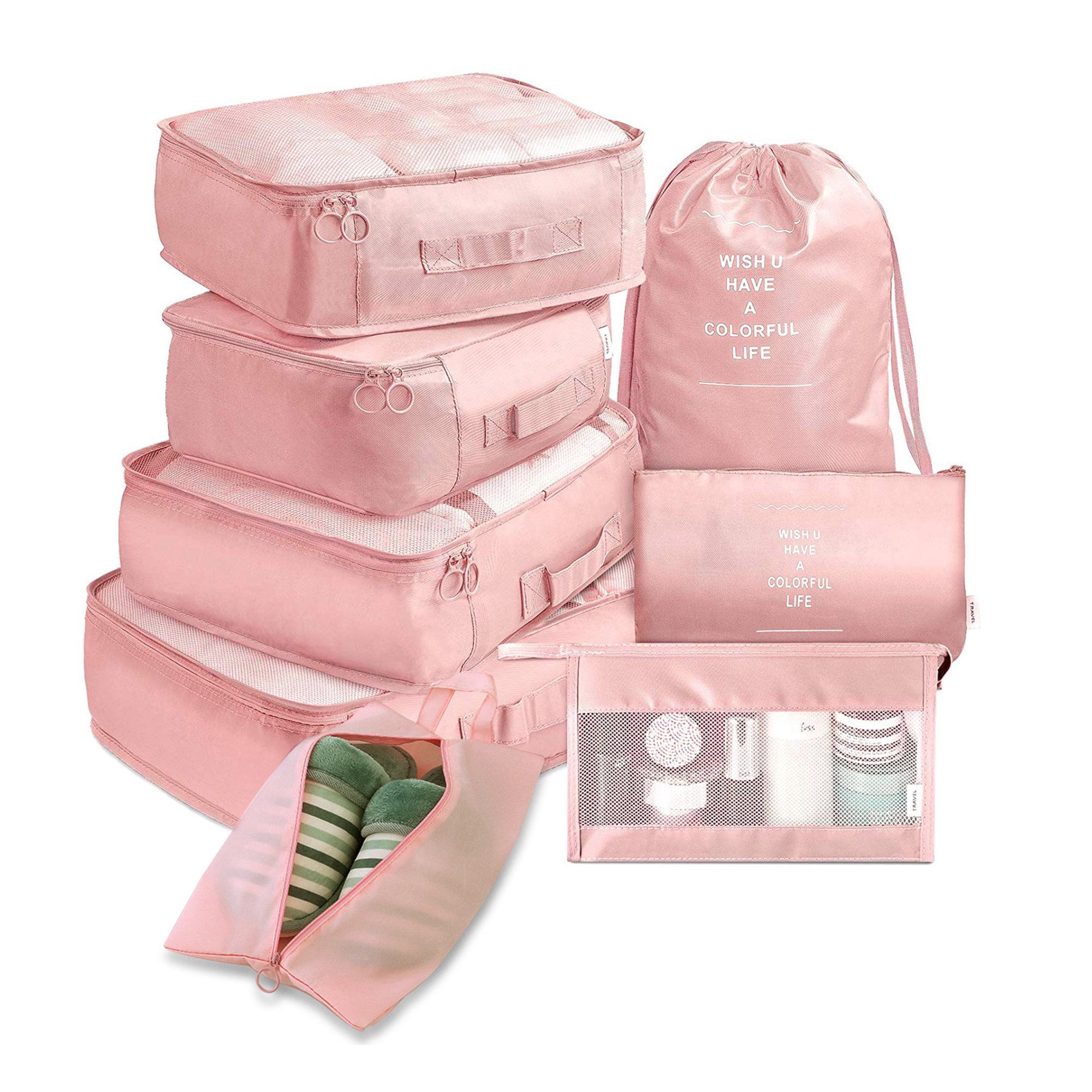 Vorkoi 8PCS Packing Cubes for Suitcases, Travel Cubes Packing Luggage Organizers Accessories Bag,Large Lightweight Waterproof Storage Bag Cosmetic Bag Clothes Shoe Bag