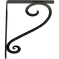 thumbnail image 4 of Ekena Millwork 1 1/2"W x 10"D x 12"H Edwards Wrought Iron Bracket, (Single center brace), Powder Coated Black, 4 of 11