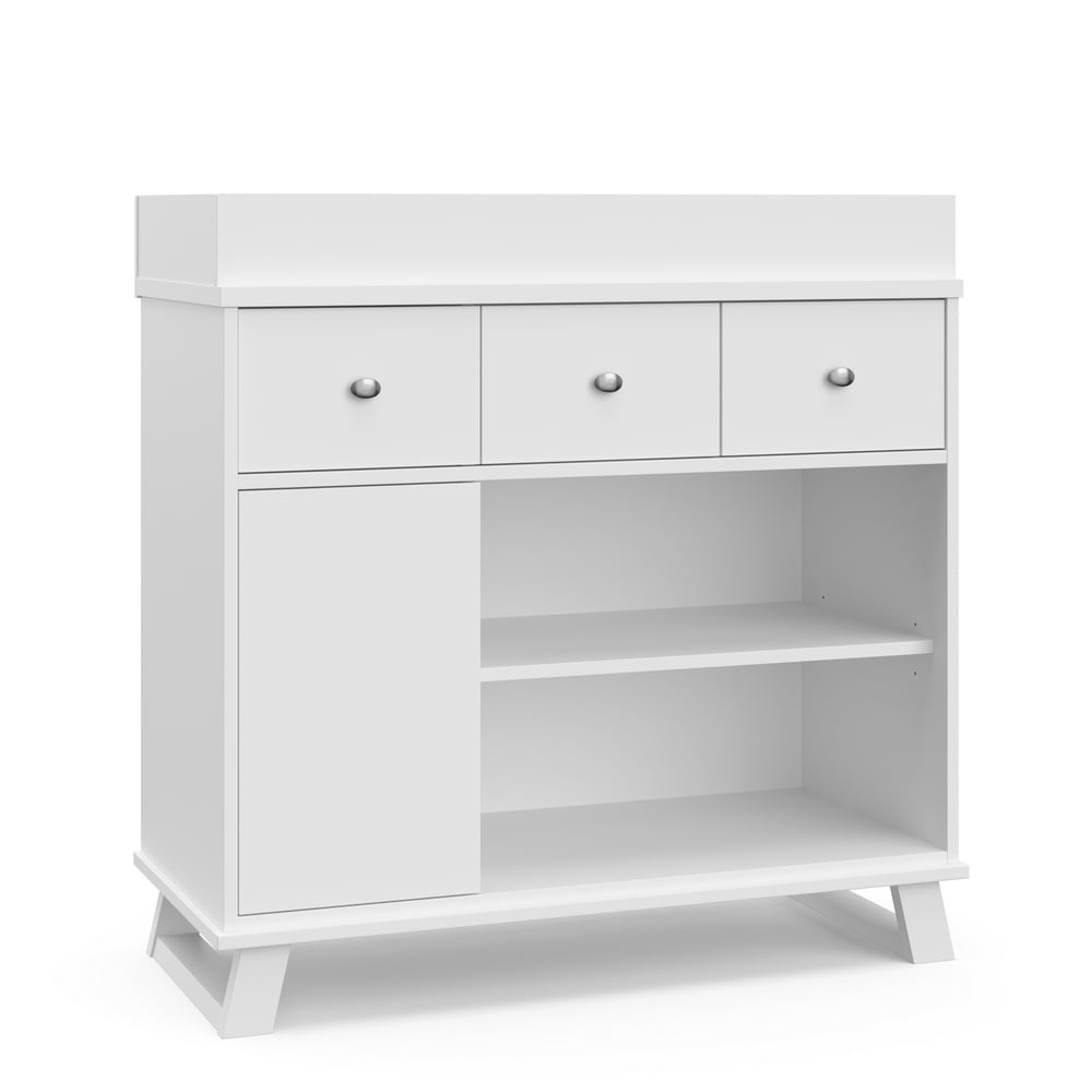 Storkcraft Modern Nursery Changing Table Dresser, White
