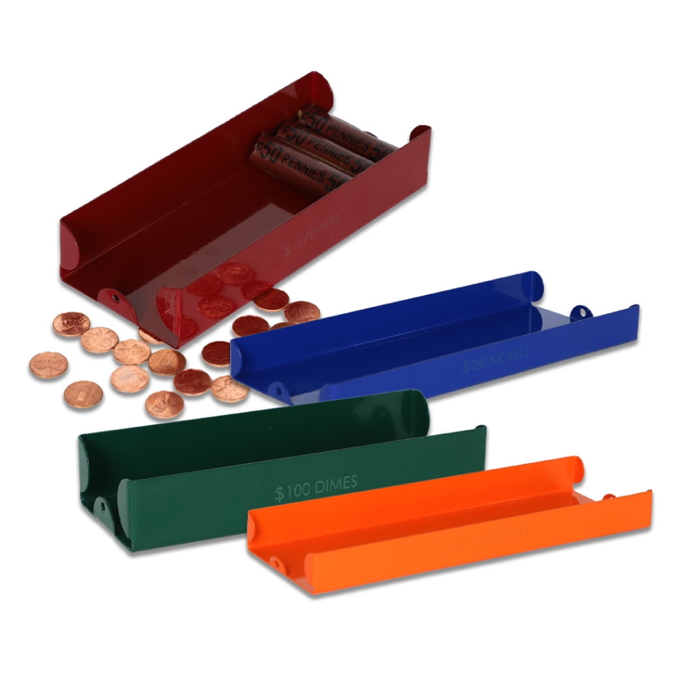 BankSupplies Coin Trays Metal Money Tray Money Organizer Complete