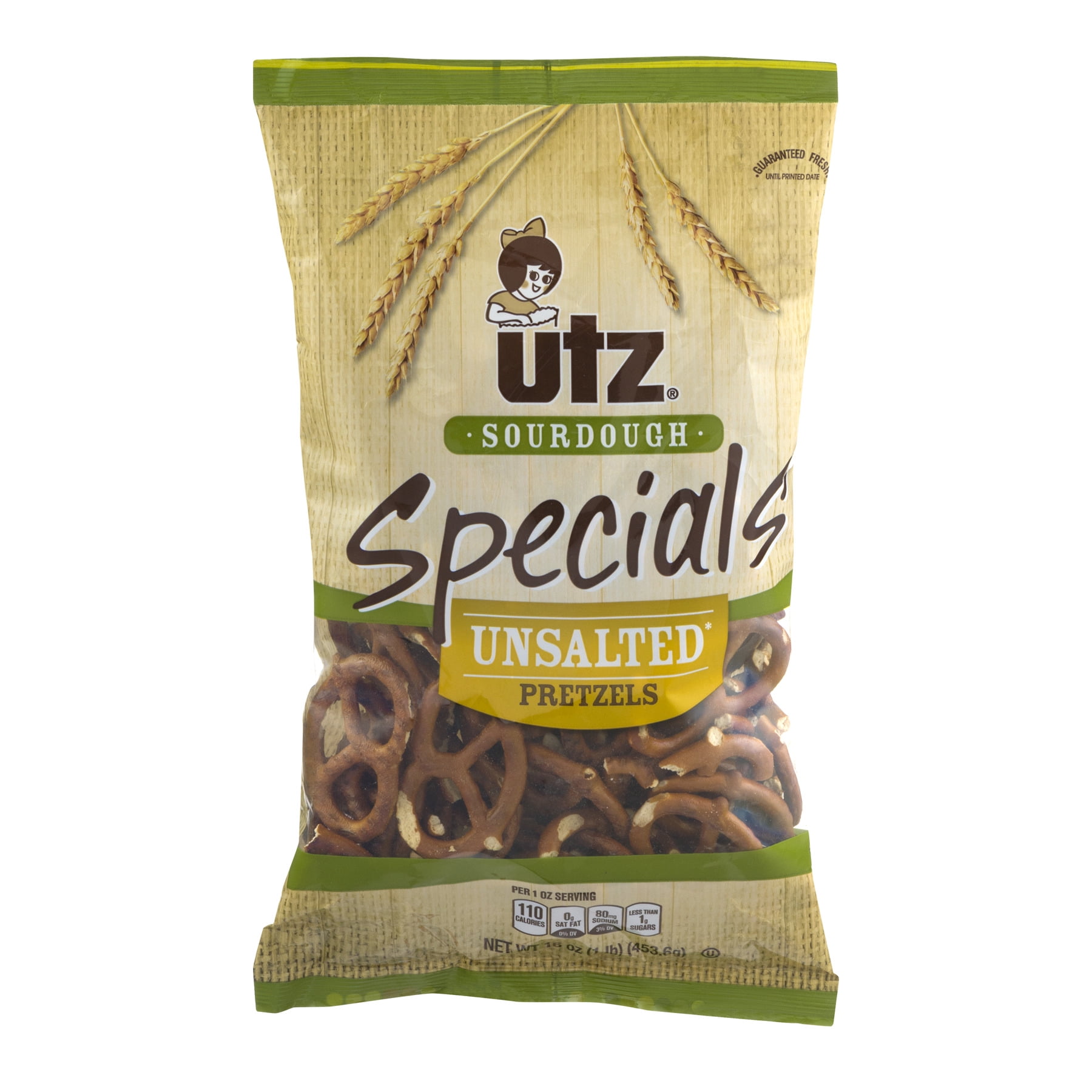 Utz Sourdough Specials Unsalted Pretzels, 16 Oz.