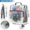 thumbnail image 3 of Water-Resistant 3-Ring Binder Organizer with Multiple Pockets Zipper Binder Bag for Office Blue-pink Roses and Daisies, 3 of 8