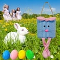 thumbnail image 4 of Cesta De almacenamiento De Pascua colorida con patas Tote Decor Bolsa De Huevo De colores Sunnimix Canasta Conejito De Pascua, 4 of 7