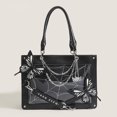 thumbnail image 1 of Bolso de hombro informal Lolita, cadenas de mujer con lazo, estilo PU Punk para trabajar y tener citas, 1 of 9