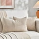 thumbnail image 1 of wonima02 Fancy Homi 2 Packs Tan Lumbar Decorative Throw Pillow Covers 12x20 Inch for Living Room Couch Bed Sofa, Boho Home Decor, Soft Striped Corduroy Rectangle Accent Beige Cushion Case 30x50 cm, 1 of 1