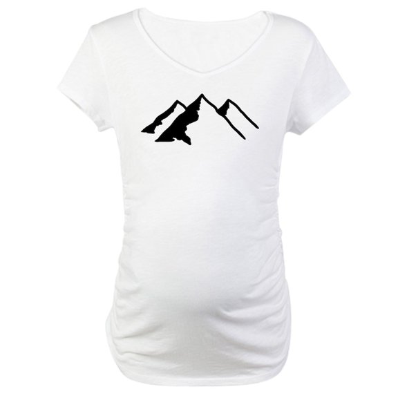 CafePress - Mountains Maternity T Shirt - Cotton Maternity T-shirt, Cute & Funny Pregnancy Tee