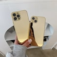 thumbnail image 5 of Mirror Case for iPhone 15 , Mirror for Girls Women Makeup, Cute Glossy Hard Mirror Back+Clear Soft TPU Bumper Slim Fit Anti-drop Shockproof Protective Case for iPhone 15,Gold, 5 of 6
