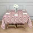 thumbnail image 3 of Pink Christmas Snowman Pattern Square Tablecloth,Waterproof Square Table Cover,Wipeable Spillproof Washable Table Cover for Home Kitchen Party Decor 42"X42"(107x107cm), 3 of 6