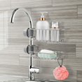 thumbnail image 5 of Juego de 2 estantes de ducha de acero inoxidable sin taladrar, estante de baño telescópico de acero inoxidable, estante de apoyo para ducha, jabonera, barra de ducha, carrito de ducha para champú JAMW Sencillez, 5 of 5