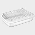 thumbnail image 1 of Wagensteiger Ceramic Roasting Pan, Baking Dish with Stainless Steel Rack, Non Stick Chicken Roaster Pan, Microwave or Conventional Oven Cooking, Food Prep Tools, White Color (White, 4.03 Quarts), 1 of 8