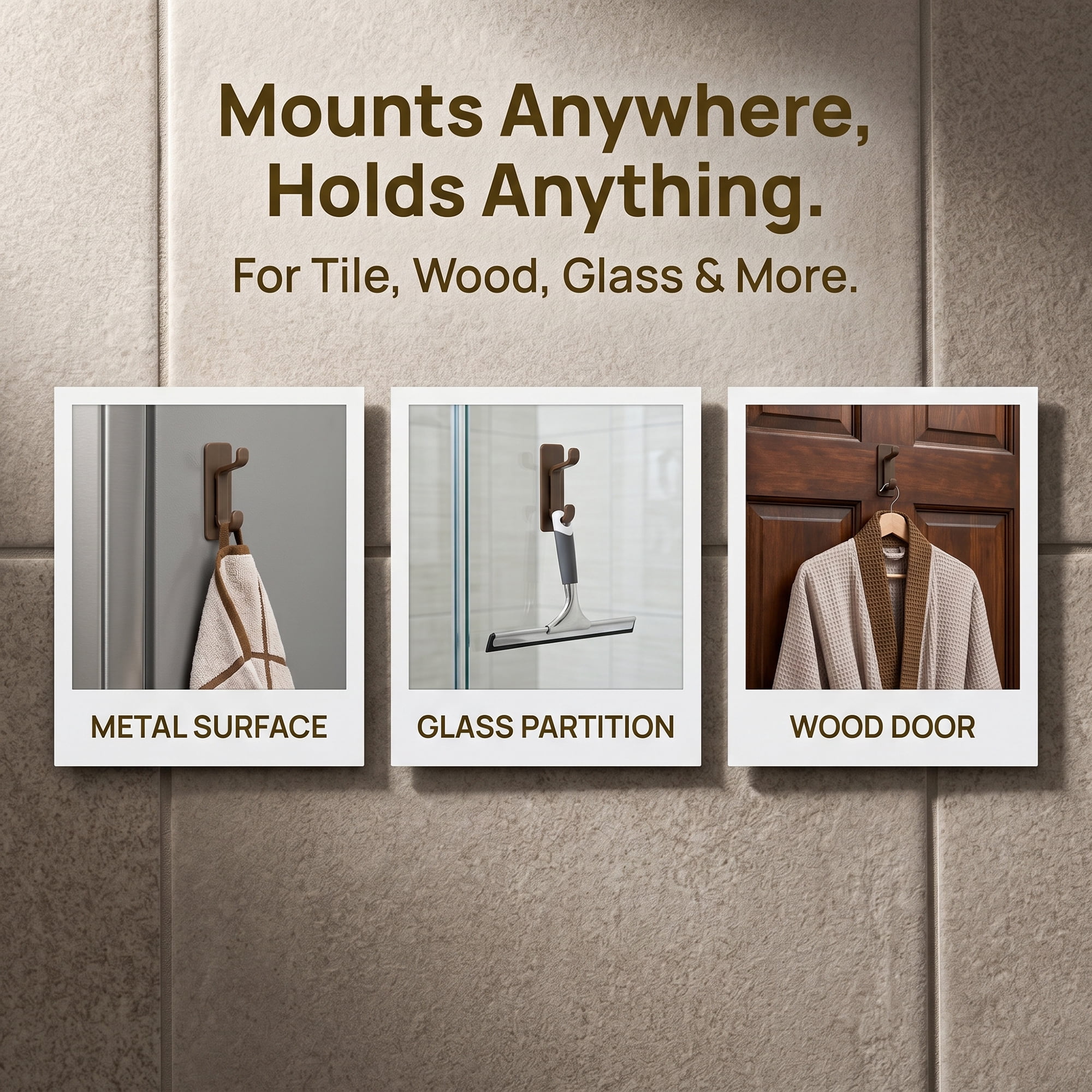 Unique Bargains 8Pcs Utility Hooks ABS Durable Wall Hooks Coffee