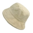 thumbnail image 2 of Clearance! Lisingtool Sun Hats for Women Womens Solid Color Winter Thermal Windproof Bucket Fisherman Hat for Women for Girls Beige1 Promotion Sale, 2 of 3