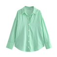 thumbnail image 4 of Jkety Women Long Sleeve Tops Womens Button Down Shirts Long Sleeve Regular Fit Stretch Work Blouse Green,L, 4 of 4