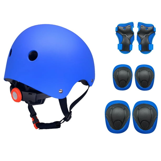 6588 Kids 7 in 1 Helmet and Pads Set Adjustable Kids Knee Pads Elbow Pads Wrist Guards for Skateboard Roller Skating Cycling