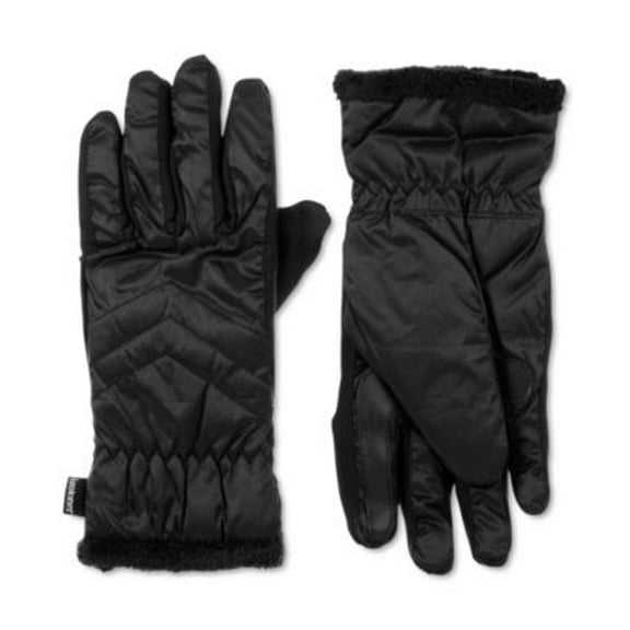 Isotoner Signature Women's Black Insulated Water Repellent Quilted Gloves S/M
