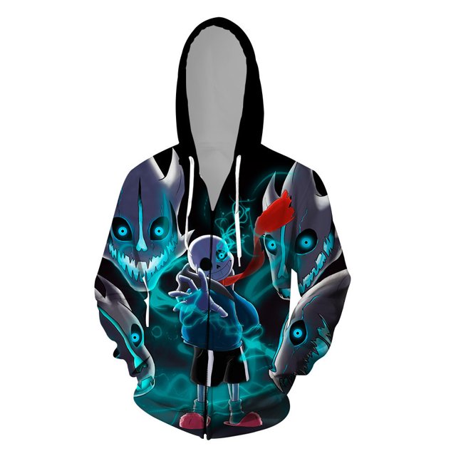 Under The Legend Of Undertale Skull Brothers 3D Printed Zipper Sweater Game Peripheral Hoodie Jacket