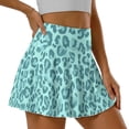 thumbnail image 3 of Xoenoiee Green Leopard Print Pleated Tennis Skirts for Women Athletic Skirt with Shorts Golf Skort Pocket High Waisted Skorts Workout Pickleball, S, 3 of 6