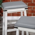 thumbnail image 4 of Dtwnek 24" Bar Stool, Gray Leather Seat Barstool for Home Bar Dining Room, White + Gray, 4 of 4