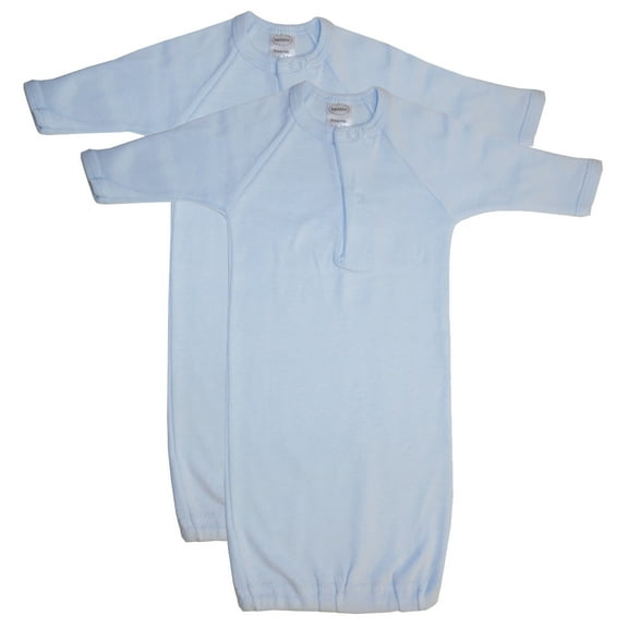 Bambini Preemie Solid Blue Gowns, 2pk (Baby Boys)