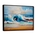 thumbnail image 2 of Designart "Vibrant Waves at the Beach II" Coastal Framed Wall Art - Coastal Orange Coastal Waves Bedroom Framed Canvas Wall Art, 2 of 6