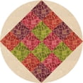 thumbnail image 1 of Ahgly Company Indoor Round Patterned Grapefruit Red Area Rugs, 3' Round, 1 of 1