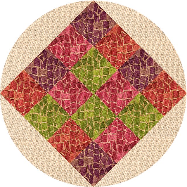 Ahgly Company Tapis Rond Lavable en Machine Intérieur Rouge Pamplemousse Transitionnel, 7 Pieds Rond