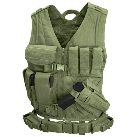 cross draw tactical vest - color: od green - xlarge /