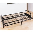 thumbnail image 2 of Black Adjustable Futon Frame | Sturdy Metal | Modern Contemporary Style | 77.5" W x 53.5" D | L-Shape to Lay-Flat | Sleek Black Finish | Primary Living Space | China, 2 of 7