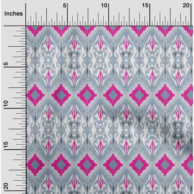 oneOone Georgette Viscose Fabric Geometric Ikat Print Sewing Fabric BTY 42 Inch Wide
