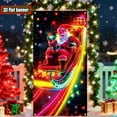 thumbnail image 4 of Glow in Dark Christmas Door Cover 35.4x71in - Santa & Snowman Lighted Holiday Decor,Waterproof Xmas Door Decoration,Easy Install Party Supplies (Fluorescent)‌, 4 of 8