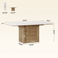 thumbnail image 2 of 55" Rectangular Conference Table for 4-6 People, White Office Meeting Table with Wooden Pedestal Base, Modern Table for Workspaces, Training, or Seminars, 2 of 8