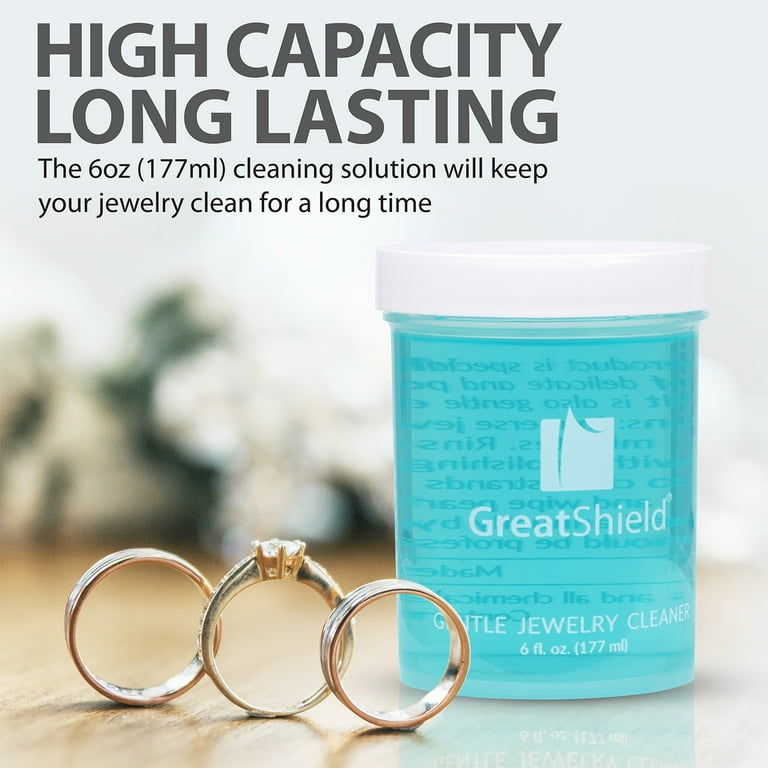 GreatShield Jewelry Liquid Cleaner Solution Kit With Gentle Brush