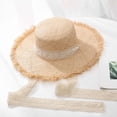 thumbnail image 2 of Hauaitttt Summer Wide Brim Sun Hat for Women Adjustable Straw Beach Hat Vacation Accessory for Travel and Outdoor Activities Hats for Women Small Head Hat for Women Fashionable Fedora Hats Women, 2 of 3