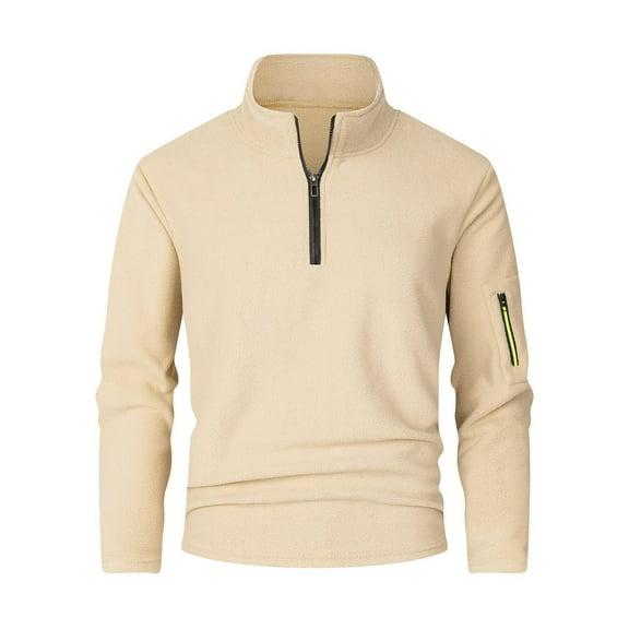 BLCHUNen Sweatshirts for Men Fleece Pullover Stand Collar 1/4 Zip Casual Sports Workout Leisure Long Sleeve Fall Tops