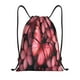 thumbnail image 1 of Fotbe pink butterfly Bolsa Mochila con Cordón Estampada, Bolsa de Gimnasio Deportiva, Bolsa Cinch, Bolsa con Cordón para Hombres y Mujeres-Medium, 1 of 6