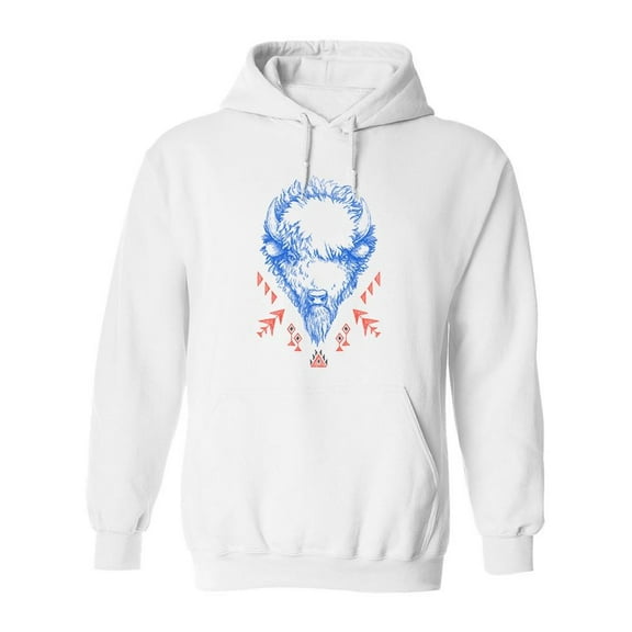 Buffalo Head. Hoodie Men -Image by Shutterstock, Male Medium