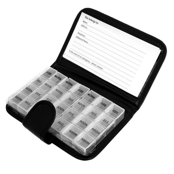 FLhrweasw Caja para Almacenamiento Pastillas 28 Rejillas Estuche para Tableta Organizador Soporte Papelería (transparente)