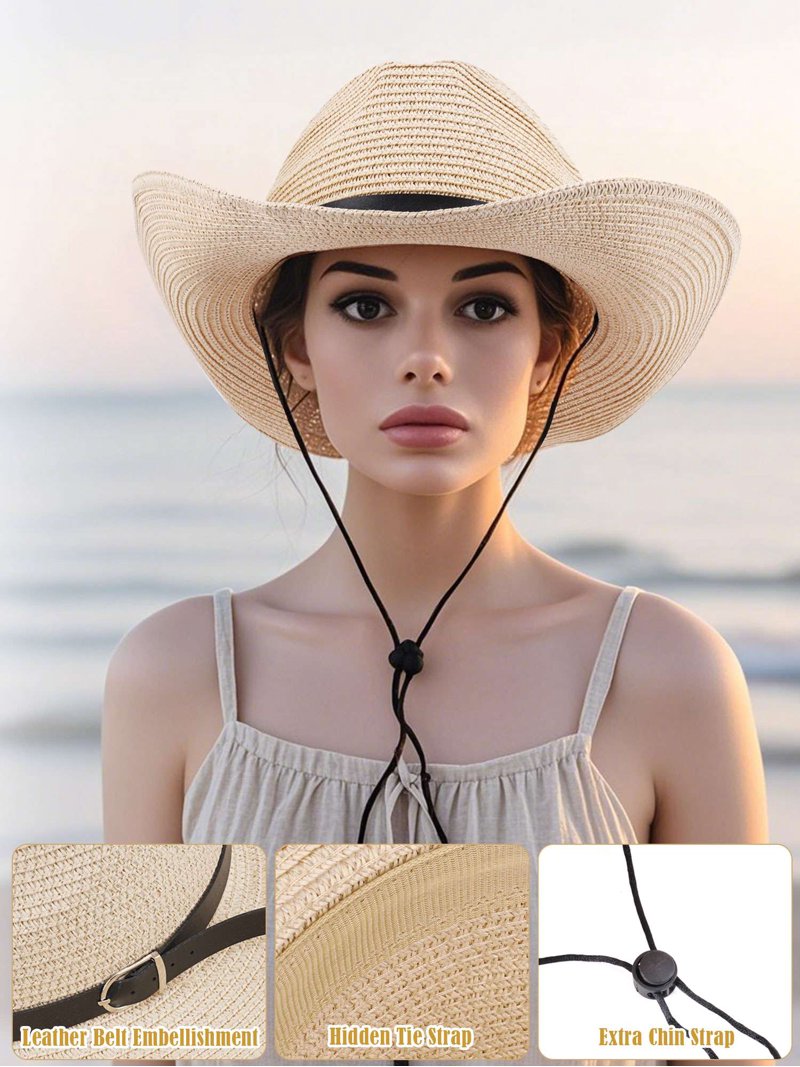 Deago Straw Cowboy Hats for Men Women Classic Western  display picture 3