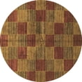 thumbnail image 1 of Ahgly Company Indoor Round Checkered Brown Modern Area Rugs, 8' Round, 1 of 4