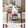 thumbnail image 6 of 4th of July Cotton Linen Table Runner Dresser Scarves, Stars Red Blue Table Runners for Dinning Table, USA Flag Theme Poppy Flower Kitchen Decor, Holiday Dinner Decoration-13x48 Inch, 6 of 6