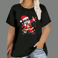 thumbnail image 3 of Camisetas de Navidad para mujer, Tops con estampado de dibujos animados de Papá Noel, camisetas de manga corta con cuello redondo, ropa informal de fiesta, Tops de gran tamaño para mujer, 3 of 5
