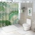 thumbnail image 7 of Awypu Durable and Washable Palm Tree Body Leafy Branches in Shades of Green Tropical Summer Nature Rainforest Island Jungle Shower Curtain White, 7 of 7