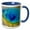 Blue/White, variant on 3drose, Yellowstone, Green, Blue, Yellow, 15oz Two-tone Green Mug