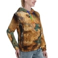 thumbnail image 6 of Fotbe Antique Map Adventure Scene Pattern Womens Long Sleeve Hoodie, Pullover Hooded Sweatshirt, Kangaroo Pocket Hoodie with Eye-catching Drawstrings-XX-Large, 6 of 7