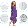thumbnail image 7 of Purple Halloween Pumpkins Bats and Spiders Hooded Bath Towel，60"x35" for Ages 3 To 12 Kids, Quick Dry Lightweight Soft Microfiber Hood Beach Towel Cover Up for Kids, 7 of 7