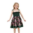 thumbnail image 1 of Robe d'Été de Princesse pour Petite Fille, Robe Trapèze à Volants, Robe Évasée pour Fille, Bretelles Spaghetti, Robes Smockées à Fleurs pour Filles, Robe de Princesse, 1 of 4